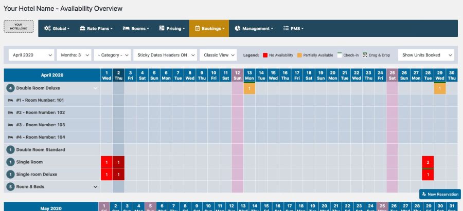 Booking Engine Availability Overview